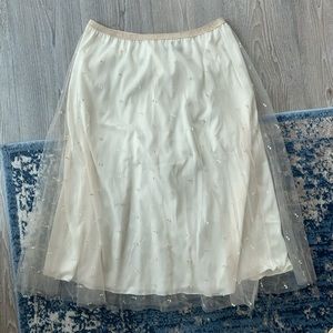 Zara Beige Midi Skirt